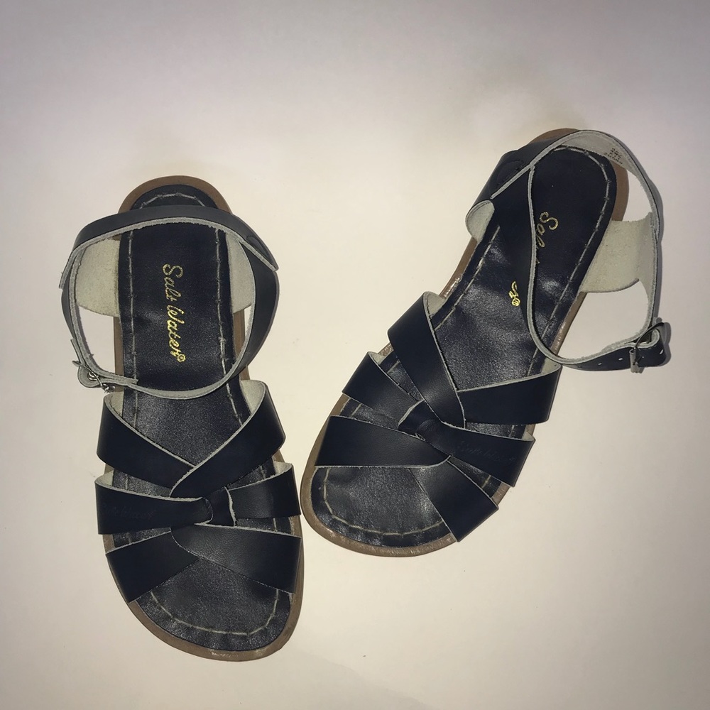 Salt Water Blue Leather Sandal US 6